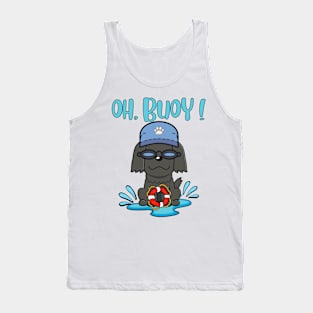 Funny sheepdog swimming with a Buoy - Pun Intended Tank Top